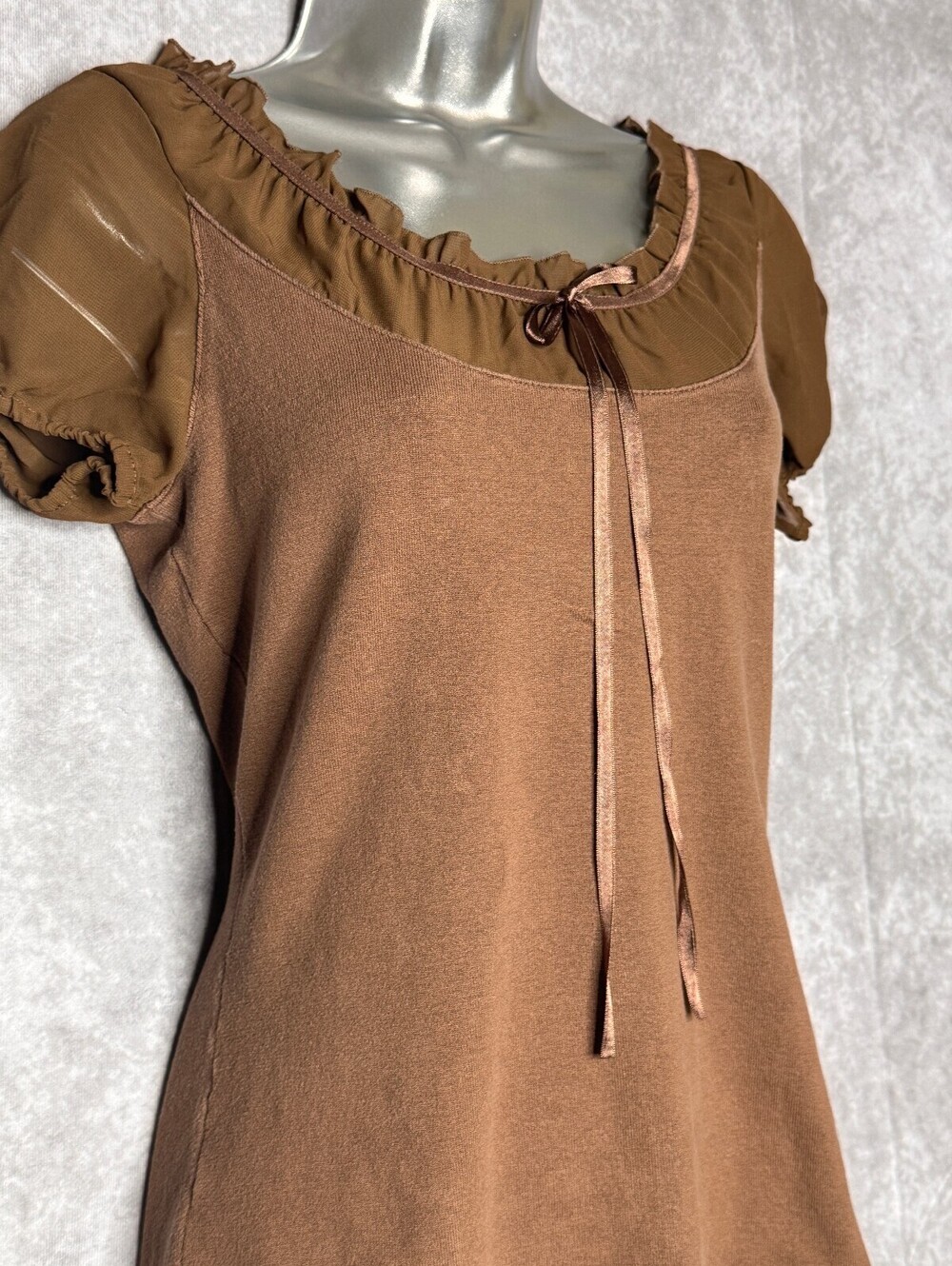 Y2K Fairy Grunge Whimsigoth Milkmaid INC Brand Top Size Medium Silk Blend (Read)